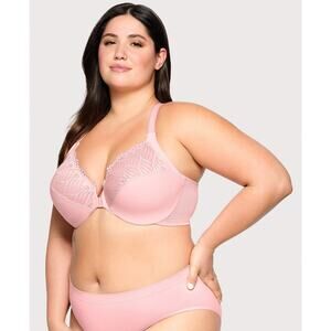 Glamorise Women's 42DD Pink Front Closure T-Back Wonderwire Bra Lingerie OS9-30